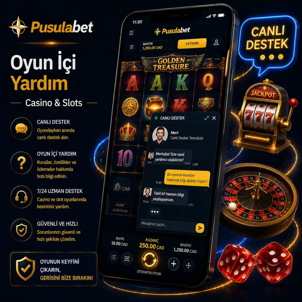 Oyun İçi Destek (casino, slots ve bet)